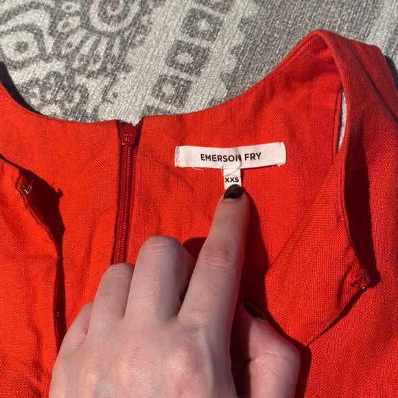 Emerson Fry Cut Out Mod Dress in Warm Red - Picture 7 of 16